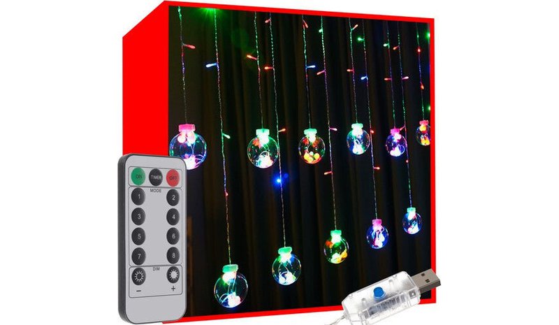 Valoverho 108 LED USB monivärinen KS19734