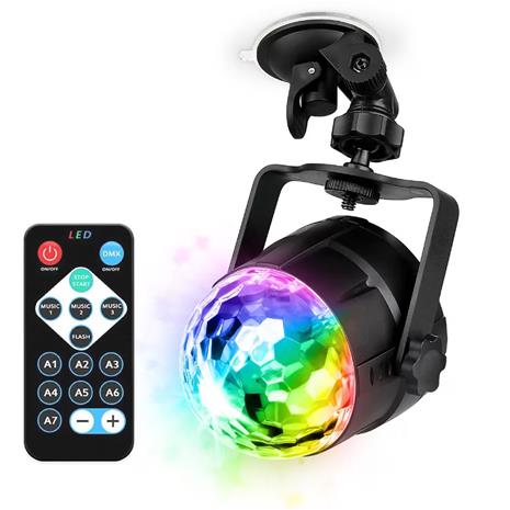 PartyFunLights Disco Projector LED, jossa on 11 valotehostetta