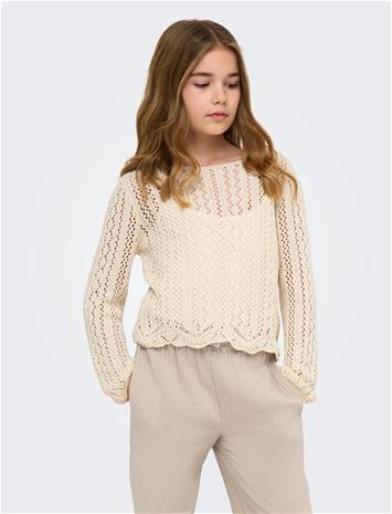 Kids Only Kognola Wa Life L/S Pullover Knt - Cream - 158-164