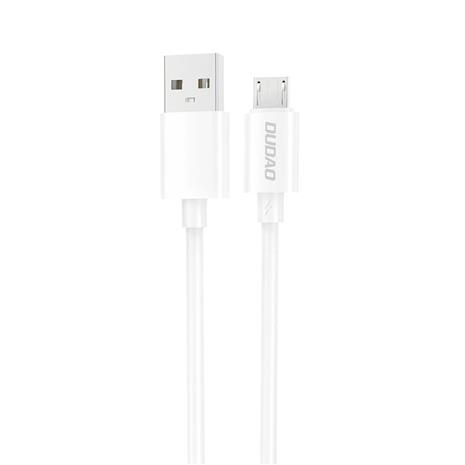 USB-A - micro USB latauskaapeli 2A, 1 m, valkoinen