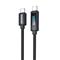 Dudao L7C USB-C - USB-C 100W Cable with LED Display 1m - Black – kuva 3