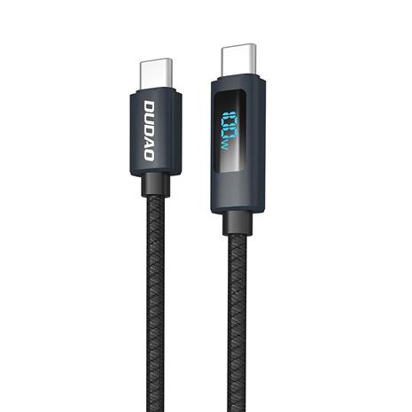 Dudao L7C USB-C - USB-C 100W Cable with LED Display 1m - Black