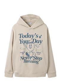 name it Nkmfikar Ls Nreg Sweat Wh Unb - Beige - 158-164