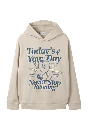 name it Nkmfikar Ls Nreg Sweat Wh Unb - Beige - 158-164