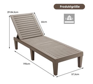 2 kpl säädettäviä puutarhatuoleja, taupe