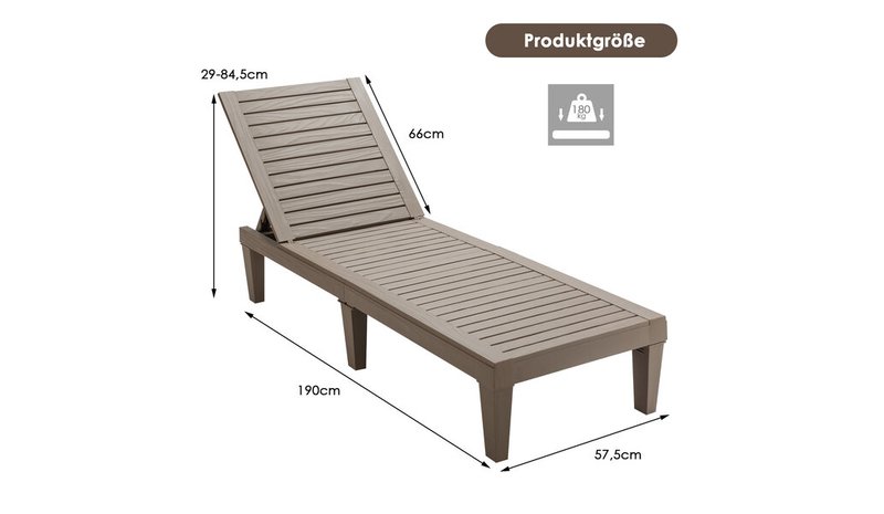 2 kpl säädettäviä puutarhatuoleja, taupe