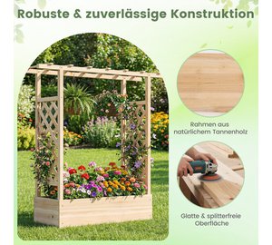 Puiset Korotettu Kasvilaatikko 45 Luonnonväri
