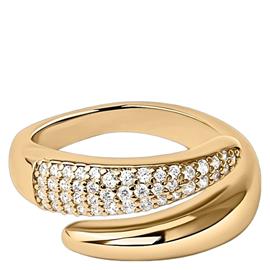 Muli Collection Adjustable Duo Zirconia Ring Gold