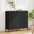 vidaXL Sivupöytä laatikon kanssa Musta 89,5 x 33 x 82 cm Tekninen puu