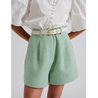 Malina Daisy High Rise Boucle Shorts - Green - L