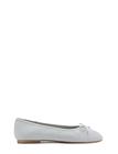Mango Linen Ballerina Flat With Bow - Blue - 37