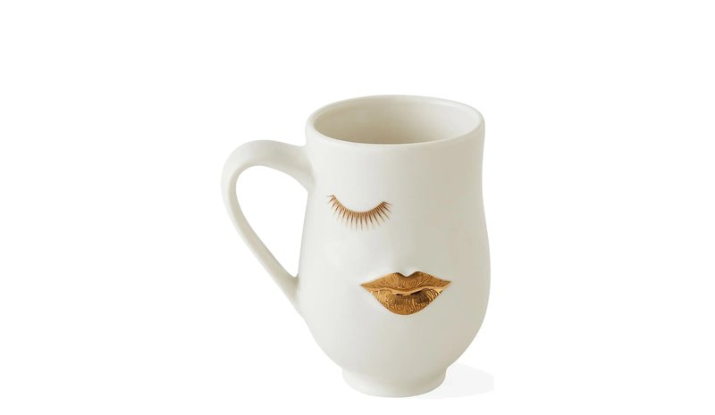 Jonathan Adler Gilded Mr. And Mrs. Muse Mug - White - ONE SIZE