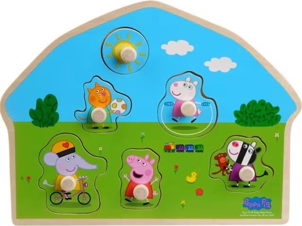 Barbo Toys Peppa Pig muotoinen puinen palapeli - Leikkikenttä
