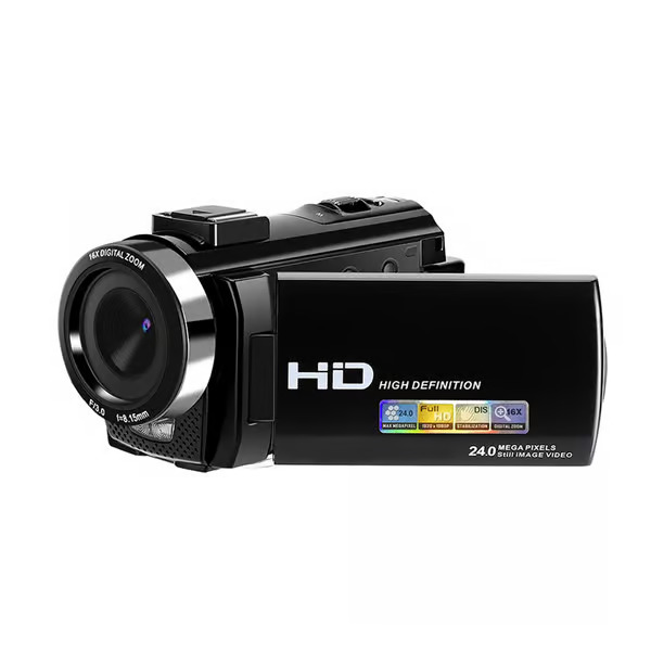 Videokamera 1080P / 24MP / 16x zoom ja käännettävä LCD-näyttö