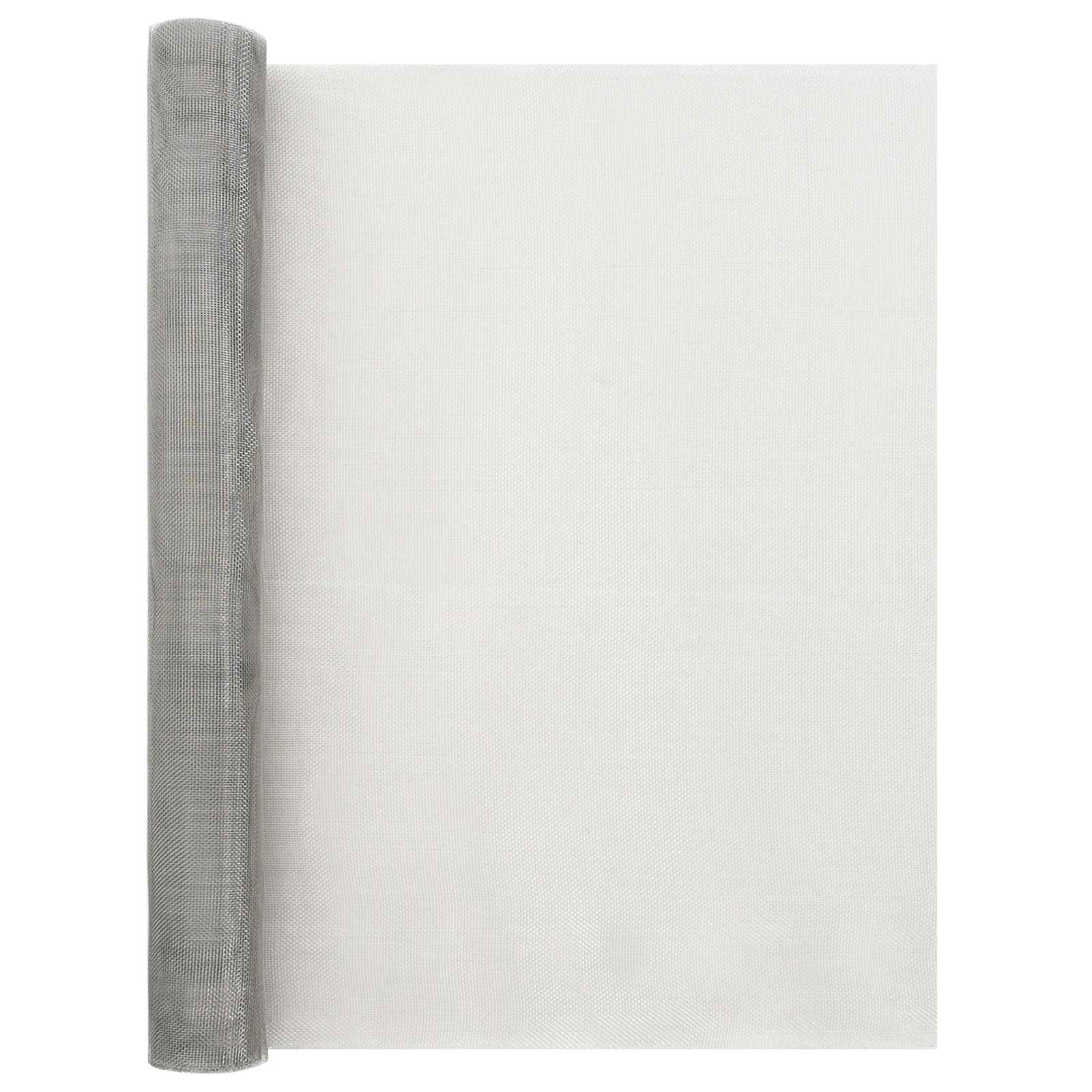 vidaXL Verkkoruudun 20 mesh 60 x 2000 cm Ruostumaton teräs 201 Hopea