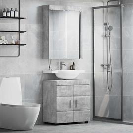 vidaXL Kylpyhuonekalustesetti TULUM 2 pcs Betoni Harmaa