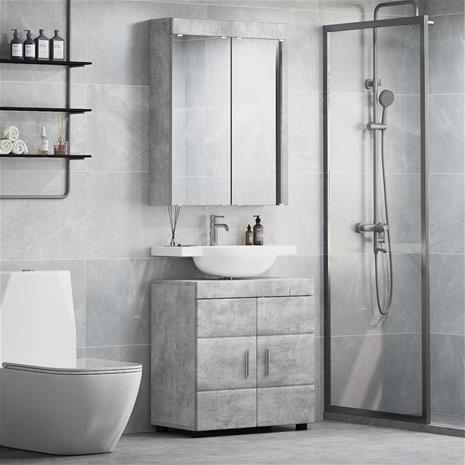 vidaXL Kylpyhuonekalustesetti TULUM 2 pcs Betoni Harmaa