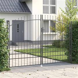 vidaXL Kaksiosainen portti Woerden Harmaa 299,5 x 249,5 cm Teräs