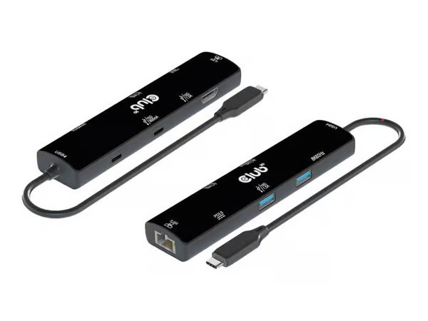Club 3D USB4 Gen3x2 USB-C 6-in-1 -hubi, Musta