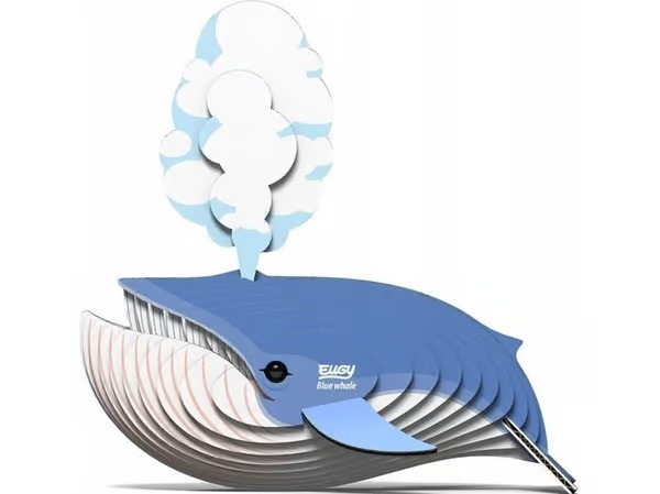 Fat Brain Toys Eugy the Blue Whale - 3D Eco Puzzle - 3D-palapeli