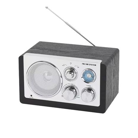 Denver FM/AM-radio, jossa on 3,5 mm:n tulo ja klassinen analoginen toiminto
