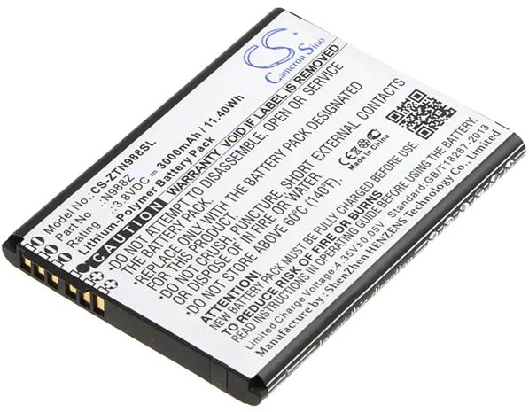 ZTE N988Z, puhelimen akku