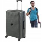 Suuri tummanharmaa matkalaukku, kevyt ja kestävä, pyörillä, 106 L, Wowbag 7900 L dark grey