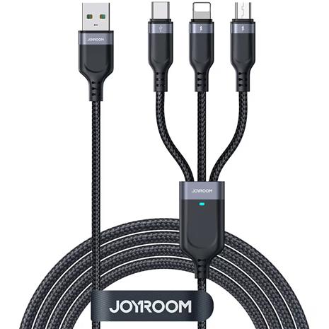 Joyroom S-A18 Multi-Use Series USB-A to Lightning / USB-C / micro-USB 0,3m