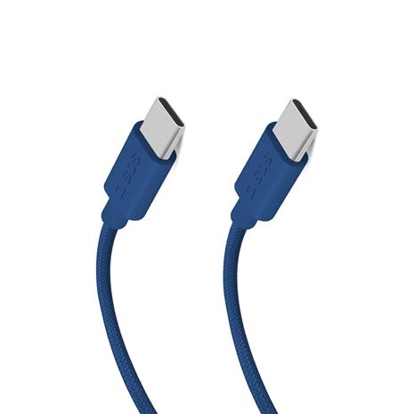 SBS TECABLETISSUETCCB USB-C - USB-C 1.5m 60W braided cable - blue