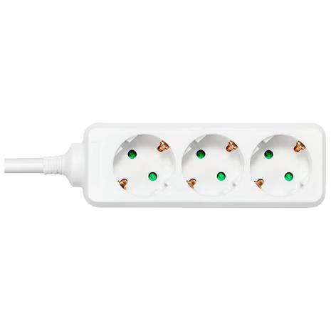 Deltaco Earthed Power Strip With 3 Sockets, 1.5 M