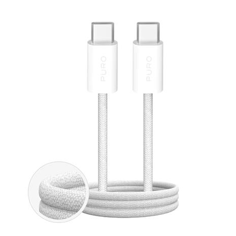 Puro Fabrik 4 100W Braided Cable USB-C - USB-C 1m - White