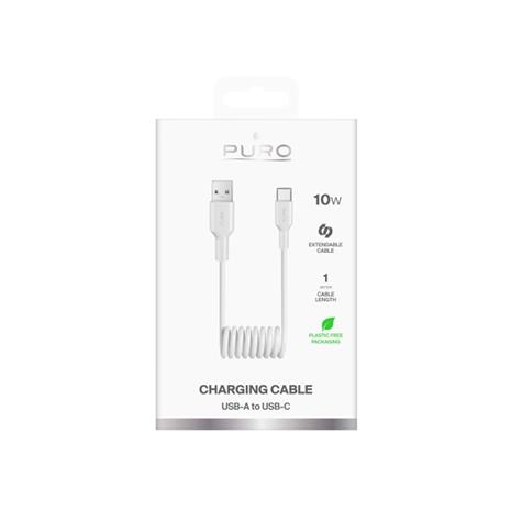 Puro 10W USB-A - USB-C 1m spiral cable - white