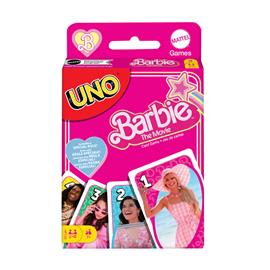 Uno, jossa on Barbie-elokuvan innoittamia motiiveja