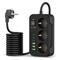 Tech-Protect Power Strip 3x 240V pistorasialla + 3xUSB-A + 3xUSB-C - Svart – kuva 2