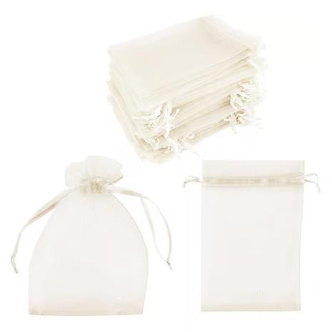 Organza pussit 100 kpl Creme