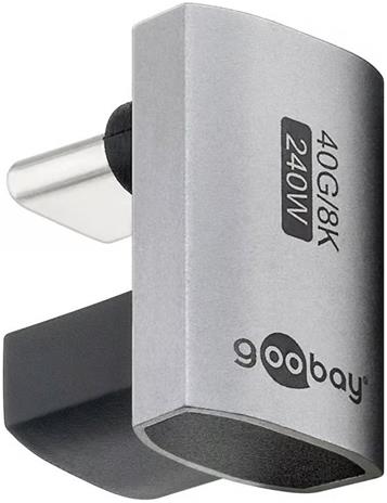 Pro USB-C - USB4 - 180° U-Shape - adapter - silver