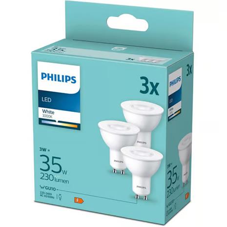 Philips LED-lamppu PAR16 3W/830 (35W) 90° 3-pack GU10