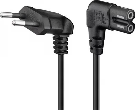 Pro Euro connection cord both ends angled 0.3 m black