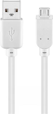 Pro USB-A <-> USB Micro-B - 5m - Valkoinen