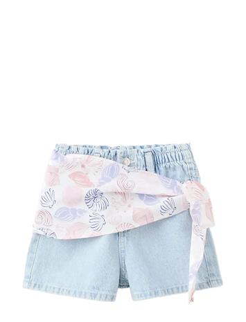 Mango Scarf Detail Multi-Position Shorts - White - 13-14