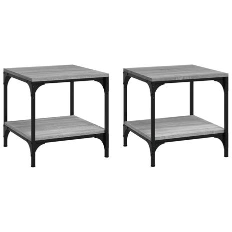 vidaXL Sivupöydät 2 kpl harmaa Sonoma 40x40x40 cm tekninen puu