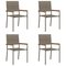 vidaXL Ulkotuolit 4 pcs Harmaa, Ruskea – kuva 1