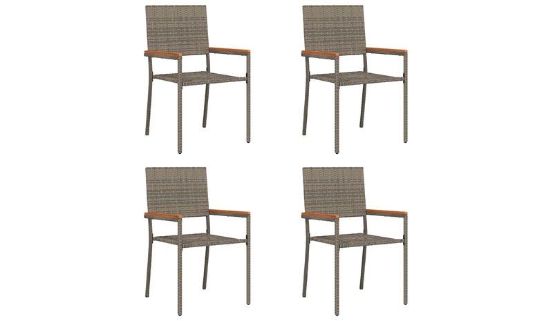 vidaXL Ulkotuolit 4 pcs Harmaa, Ruskea – kuva 1/2