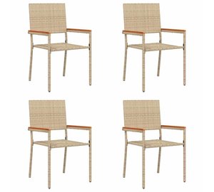 vidaXL Ulkotuolit 4 pcs Kermainen, Ruskea