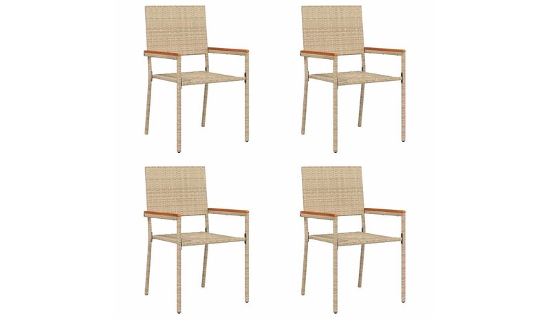 vidaXL Ulkotuolit 4 pcs Kermainen, Ruskea
