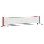 vidaXL Tennisverkko Musta ja punainen 396 x 92 x 87 cm Polyesteri