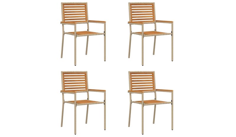 vidaXL Puutarhan pinottavat tuolit 4 pcs Ruskea, Beige