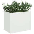 vidaXL Puutarha ruukku Valkoinen 50 x 32 x 40 cm Kylmävalssattu teräs