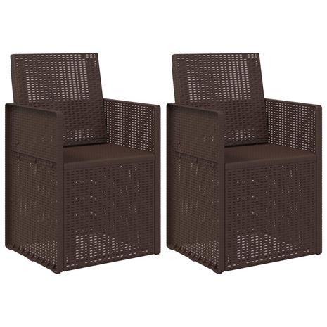 vidaXL Puutarhan ruokatuolit 2 pcs Ruskea PP