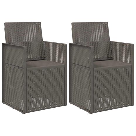 vidaXL Puutarhan ruokatuolit 2 pcs Vaaleanharmaa PP